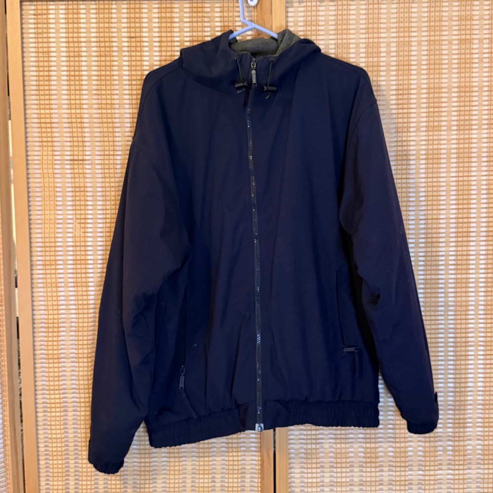 Cabelas Outdoor Gear Mens Navy Blue Fleece Lined Hooded Jacket Medium Outdoors